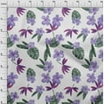 thumbnail image 3 of oneOone Cotton Cambric Pastel Purple Fabric Floral & Leaves Tropical Craft Projects Decor Fabric Printed By The Yard 56 Inch Wide, 3 of 4