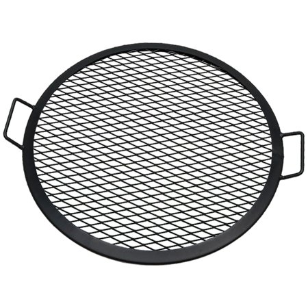 Sunnydaze Outdoor Camping or Backyard Heavy-Duty Steel Round X-Marks Fire Pit Cooking Grilling BBQ Grate - 22