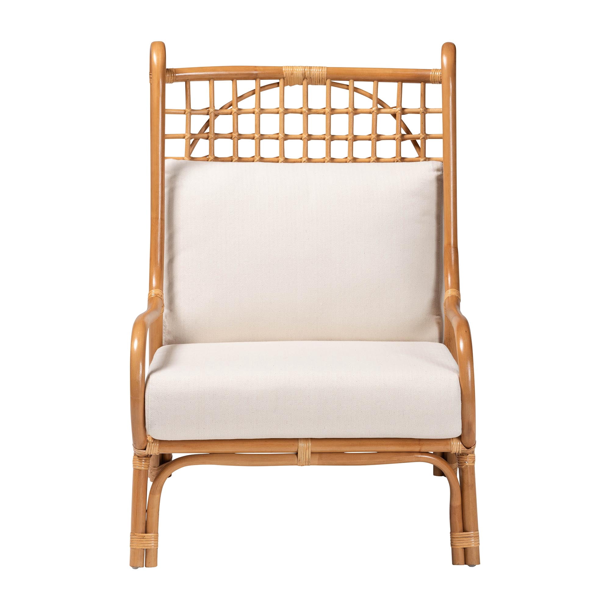 bali & pari Helina Boho Accent Chair, Light Honey