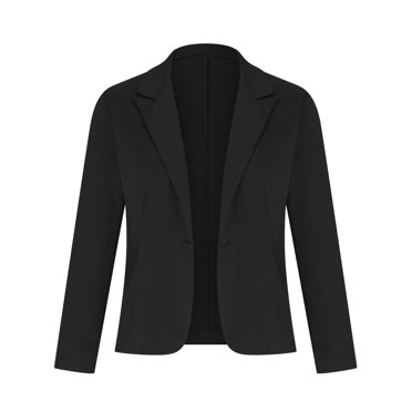 Women's Open Front Blazer - Long Sleeve Work Office Jacket With Pockets S-2XL