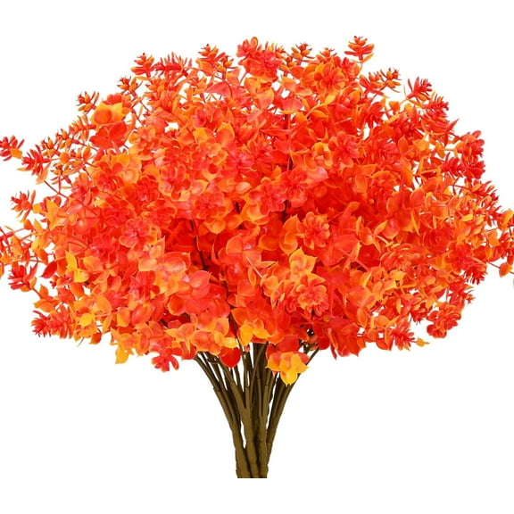 Artificial Fall Flowers, Faux Autumn Plants Flowers Fake Outdoor UV Resistant Autumn Plants for Thanksgiving Christmas Party Home Garden Fireplace Decor (Gold Yellow)