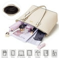 thumbnail image 2 of Women Handbags Set 4pcs Purses for Women Tote Bags Satchel Shoulder Bag Wristlet Bag Clutch Purse for Women, 2 of 8