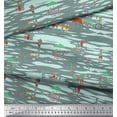 thumbnail image 1 of Soimoi Rayon Fabric Horse Cart,Sleigh & Humans Holiday Print Sewing Fabric Yard 56 Inch Wide, 1 of 1