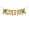 Rainlemon Jute Burlap One Highchair Banner with Cactus Mexico Llama Cactus Taco Theme Boy Girl 1st Birthday Party High Chair Garland Decoration