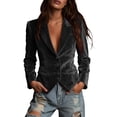 thumbnail image 2 of Velvet Tops for Women Plus Size Womens Casual Solid Suit Black S, 2 of 8