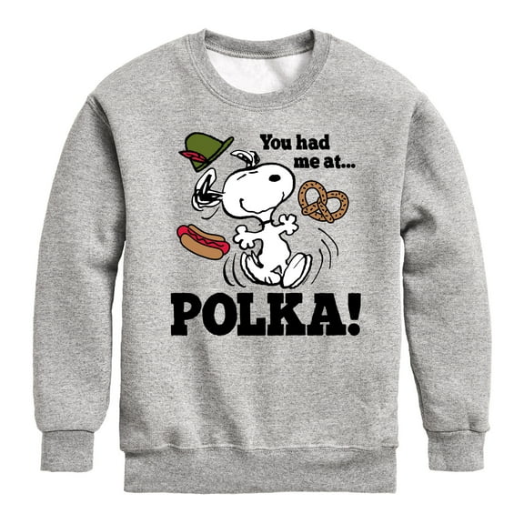 Peanuts - You Had Me At Polka - Toddler & Youth Crewneck Fleece Sweatshirt