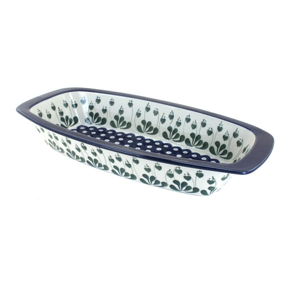Blue Rose Polish Pottery Alyce Long Serving Dish