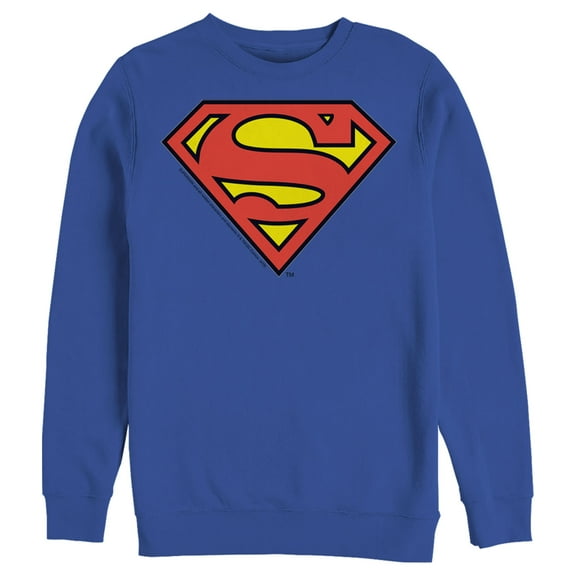 Men's Superman Logo Classic  Sweatshirt Royal Blue 2X Large