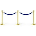 thumbnail image 5 of Uxcell 8 Feet Blue Velvet Stanchion Rope Crowd Control Barrier Rope with Snap Hooks, Golden 2 Pack, 5 of 6