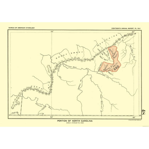 Historic State Map - North Carolina - Hoen 1896 - 32.76 x 23 - Vintage Wall Art