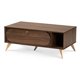 thumbnail image 2 of Mesa de centro de madera Baxton Studio Edel Moderna con acabado dorado y marrón nogal, 2 of 2