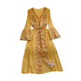 thumbnail image 3 of yotijay Women Dress Bohemian Beach Vacation Dress for Beachwear Holidays Commuting Daily Yellow, 3 of 9