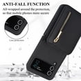 thumbnail image 4 of Allytechgroup Galaxy Z Flip 4 Wallet Case for Women Girls, Crossbody Shoulder Strap RFID Blocking Shockproof Cards Slots PU Leather Case Cover, Black, 4 of 7