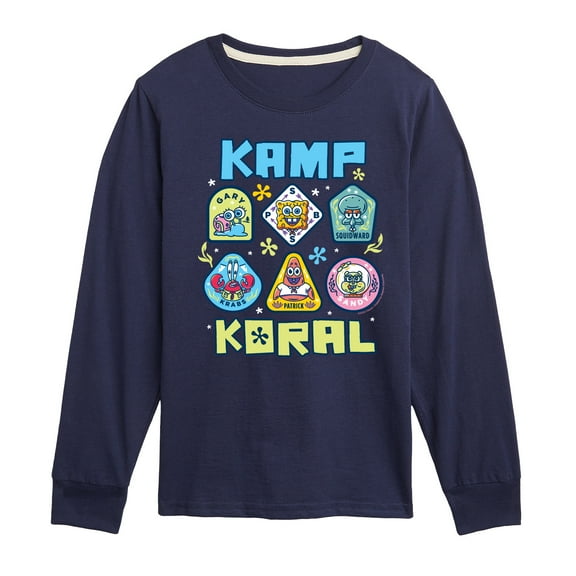 Kamp Koral - Kamp Koral Patches - Toddler & Youth Long Sleeve Graphic T-Shirt
