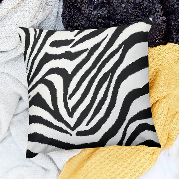 FCXZI Farmhouse Decor Zebra Print Black White Pillow Cover Set 18x18in