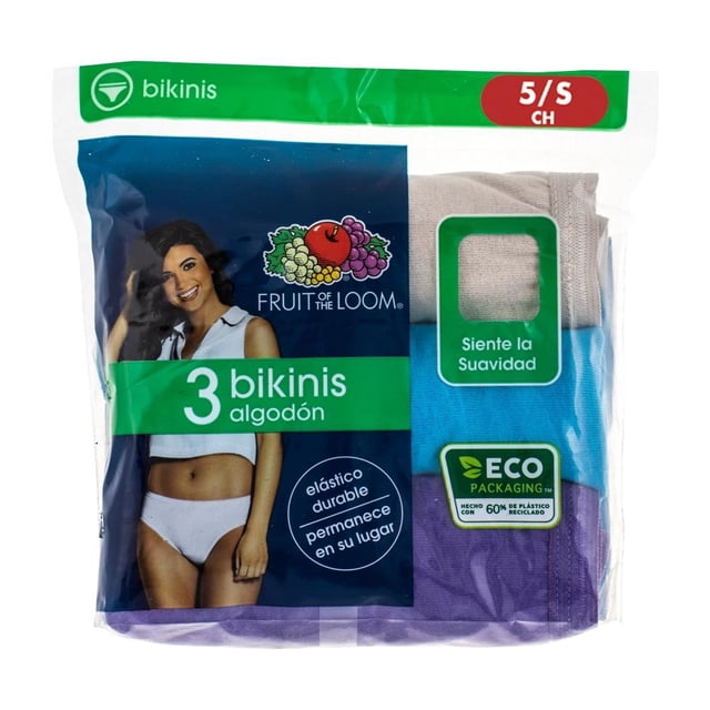 Bikini Fruit Of The Loom Talla 5 Multicolor 3 Piezas