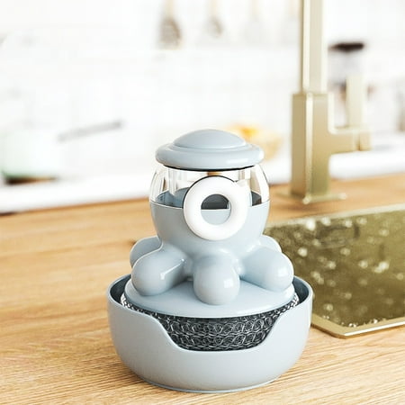 

Livesture Octopus Pot Brush Self Adding Liquid Kitchen Tools Gadgets Cleaner Grey Pot brush