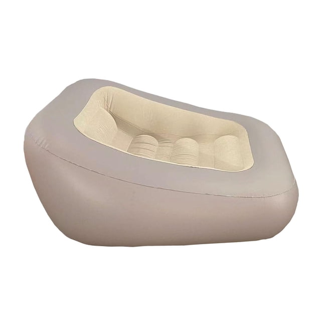 Tumbona inflable para camping, cama de aire, sofá de playa, sofá inflable plegable, silla para Gris