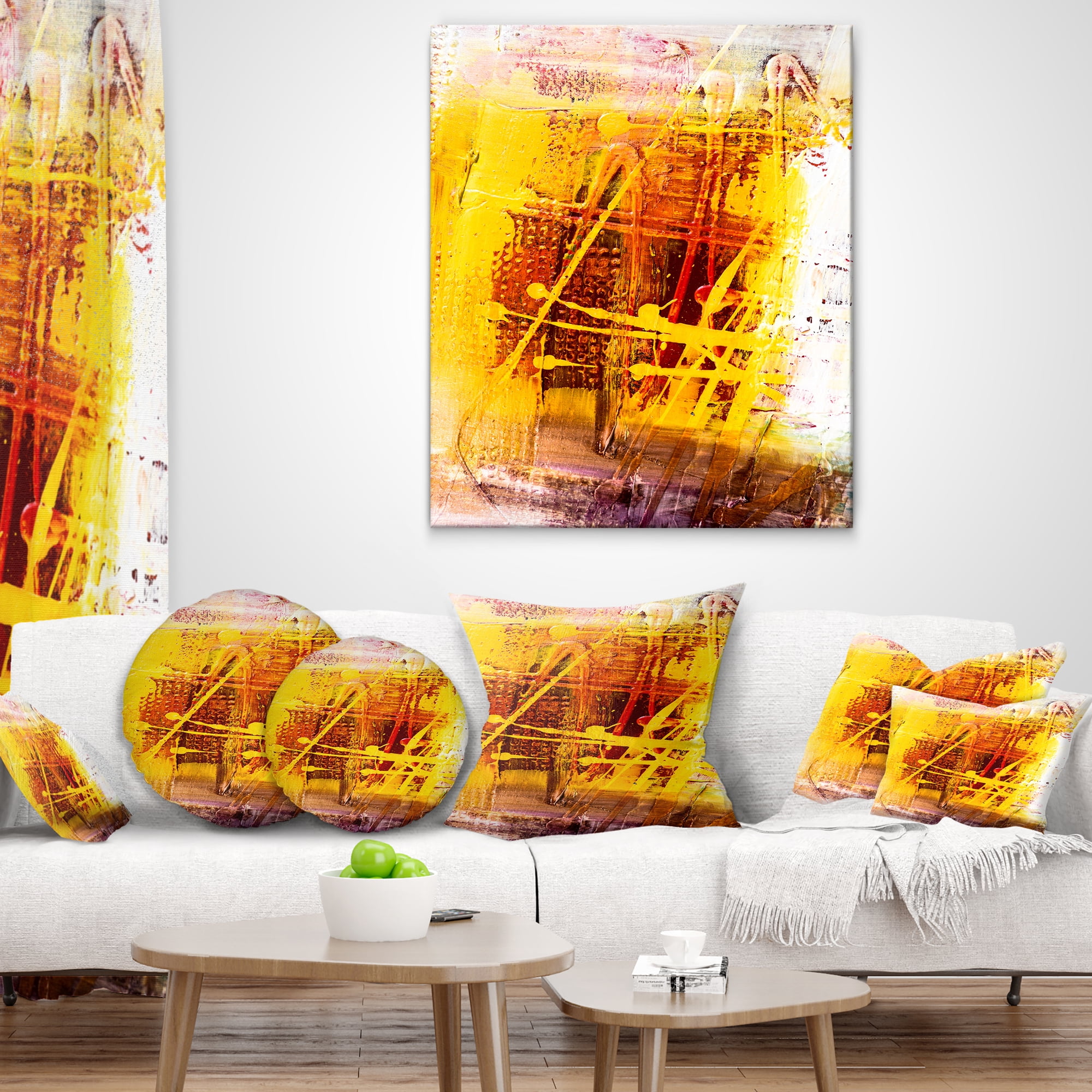 Designart Abstract Buddha Art - Abstract Throw Pillow - 18x18