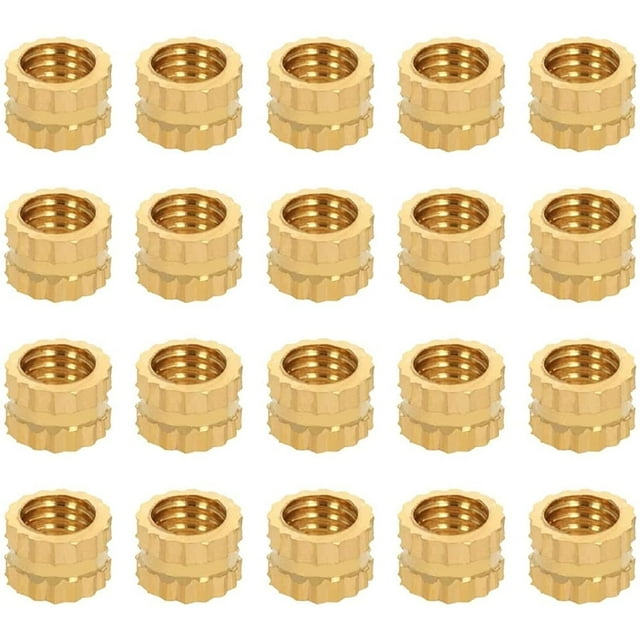 HUGFEGWE 3D Printing Brass Nuts,500Pcs M3x3mm H x 4mm OD Knurled Insert Threaded Insert Nuts Female Brass Embedment Nut Heat Set Insert Nut for Printing 3D Printer Automotive Plastic Shell CJCA-73352