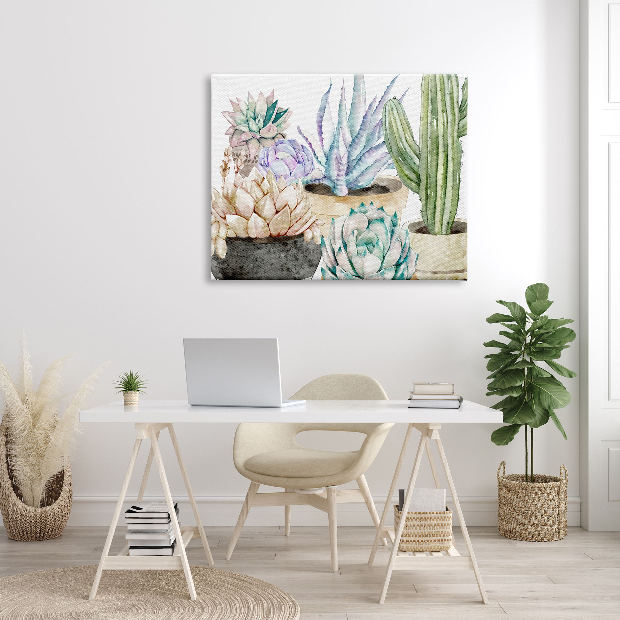 Stupell Industries Modern Country Lilac Bouquet in Abstract Milk Pitcher Botanical & Floral Painting Gallery Wrapped Canvas Print Wall Art, 36 x 48