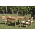 thumbnail image 6 of Grade-A Teak Dining Set: 4 Seater 5 Pc: 122" Atnas Rectangle Table And 4 Vellore Stacking Arm Chairs Outdoor Patio WholesaleTeak #51VL2805, 6 of 6