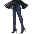 thumbnail image 2 of Women's Hanes HFT012 Opaque Control Top Comfort Waistband Tights (Ink Navy L), 2 of 2