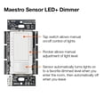 thumbnail image 2 of Interruptor electrónico Lutron Maestro con sensor de ocupación blanco 120 V, 2 of 6