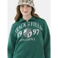 thumbnail image 3 of No Boundaries Quarter Zip Graphic Pullover Sweatshirt, Women's, 3 of 7