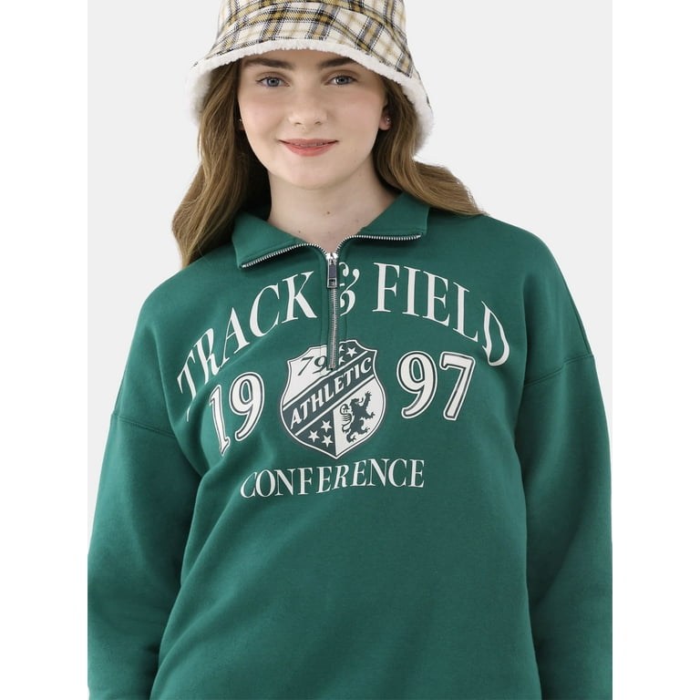 No Boundaries Quarter Zip Graphic Pullover Sweatshirt No Boundaries Quarter Zip Graphic Pullover Sweatshirt