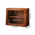 thumbnail image 3 of SHIMELE Wooden Storage Box Desktop Organizer Cabinet Glass Door Display Case 2 Tier Shelf For Office Supplies Makeup Spices Accessories Home Decor, 3 of 6