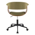 thumbnail image 6 of Vintage Mod Office Chair, Home Office Chair with Wheels, Wooden Desk Chair, Computer Chair, Home Office Desk Chair Comfy, Mid Century Modern Desk Chair (Green), 6 of 6
