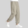 thumbnail image 4 of Niños pantalones niñas Color sólido suelto de ajuste casual deportivo cónico con bolsillos laterales cintura Niños niñas vestido pantalones, 4 of 8