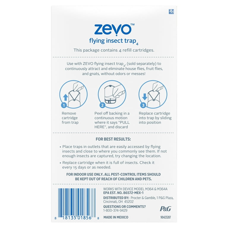 Zevo Flying Insect Trap, Fly Trap Refill Cartridges (2 Refill Cartridges)