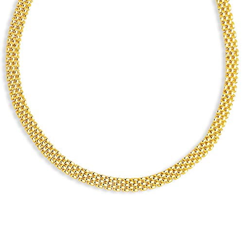 JewelStop 14K Yellow Gold 6.5 mm Panther 5 Row Bracelet - 7 Inches, 11.27gr.