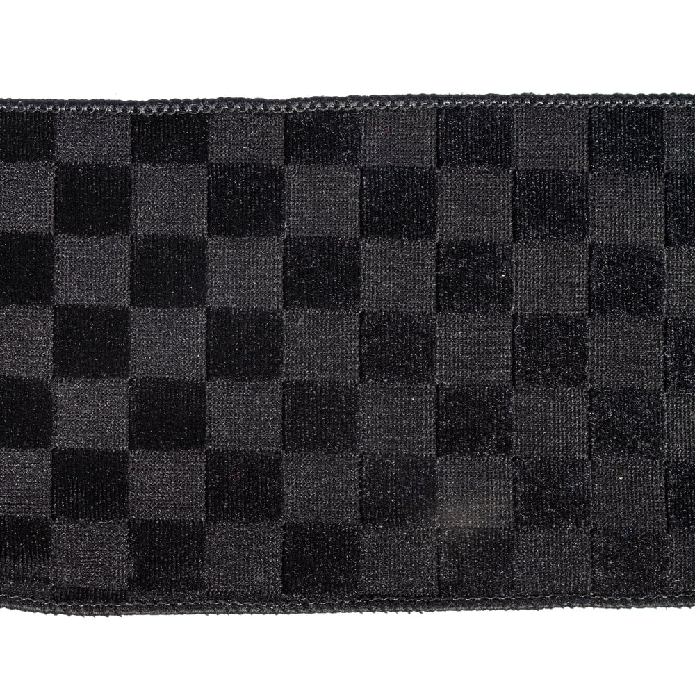4"x10yd Black Velvet Checkered Satin