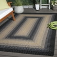 thumbnail image 5 of SAFAVIEH Braided Neville Bordered Machine Washable Reversible Area Rug, Black/Grey, 2' x 3', 5 of 19