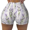 thumbnail image 2 of Picia Lavender Flowers Printed Workout Shorts for Women Seamless Scrunch Butt Lifting High Waisted Yoga Gym Booty Running Moisture-wicking Short Pants-Medium, 2 of 9