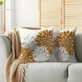 thumbnail image 2 of Mustard Yellow White Grey Gray Pillow Covers 20X20 Inch Set of 2, Modern Dahlia Floral Print Decorative Throw Pillow Covers Outdoor Farmhouse Cushion Case for Home Couch Sofa Bed Decoration, 2 of 5