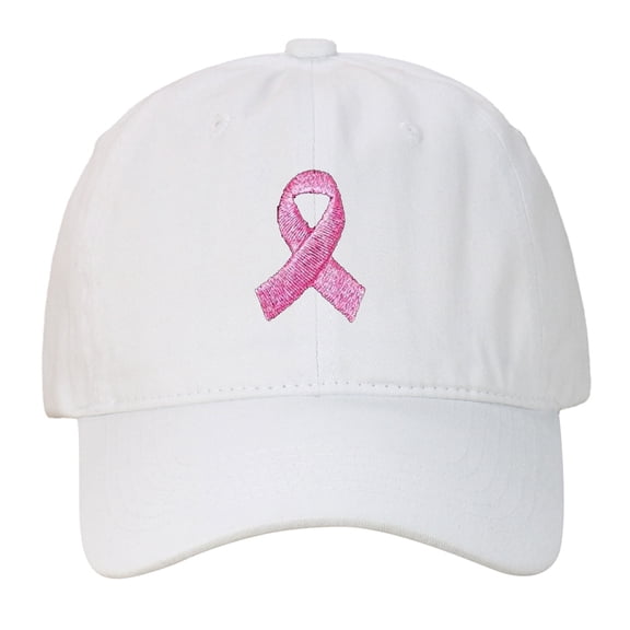 Peichun Unisex Cancer Awareness Hats Survivor Gifts for Woman Cancer Prevention Month Theme Embroidered Comfy Soft Top Retro Washed Baseball Caps 3-White One Size