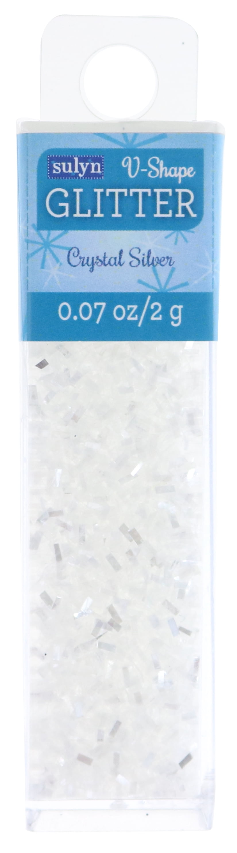Sulyn V-Shape Glitter Flakes for Crafts, Crystal White Metallic, .07 oz