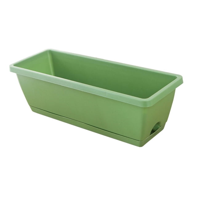 Boc Vegetable Planter Large Capacity Shatterproof Impact Resistance Smooth Edge Drain Hole Design Rectangular Flower Pot Windowsill P
