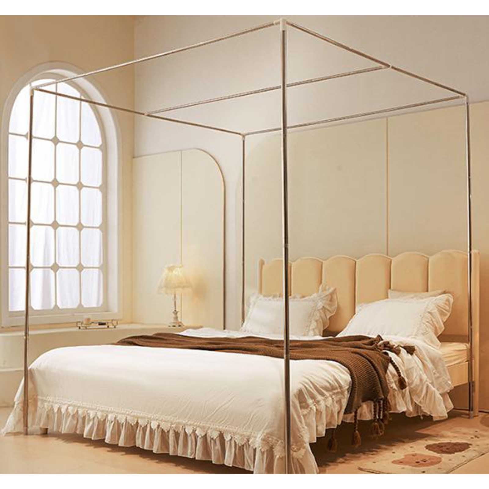 Bed Canopy Curtains,1.2/1.5/1.8M Mosquito Bedding Net Bed Tent Floor-Length Curtain Double Layer-Curtain & Ruffle Mosquito Net Bedroom Decoration