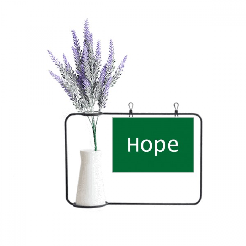 Hope Word Inspirational Quote Sayings Artificial Lavender Flower Vase Bottle Card