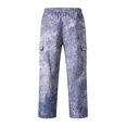 thumbnail image 7 of Relaxed Fit Cargo Pants For Men Elastic Drawstring Waist Casual Work Pants Tie‑Dye Print Wide Leg Long Trousers, 7 of 7