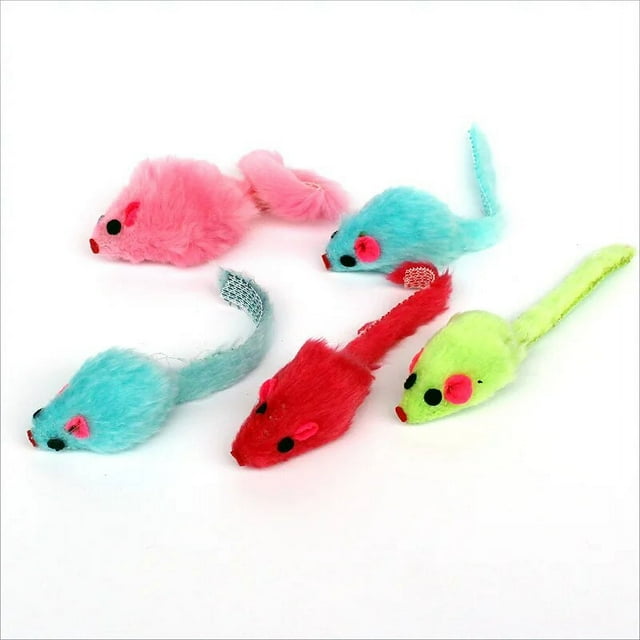 Cat Mouse Toys Rattle Mouse Cat Toy Assorted Interactive Cat Toys for Indoor Kitten Cats Catch Play Mouse Toy Sound Mouse 1pcs Rat Random 11cm