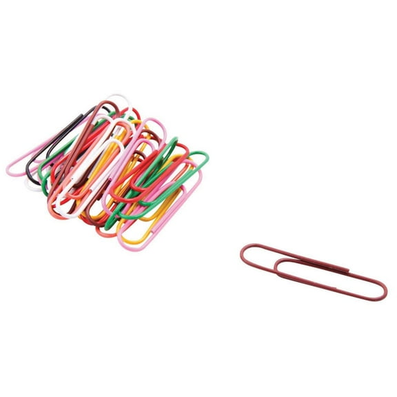 Baumgartens Vinyl-Coated Paper Clips Jumbo Size 40-Count Package