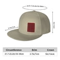thumbnail image 3 of Flat Brim Hats for Men Red Buffalo Plaid Pattren Hip-Hop Snapback Hat Skeleton Hats, 3 of 7