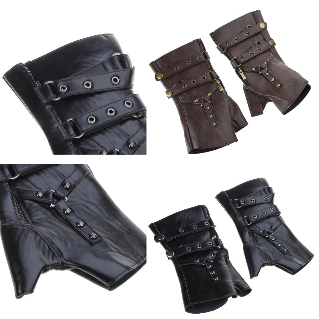 Giaone Steampunk Fingerless Gloves Custume Medieval Vintage Boxing Gloves