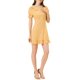 thumbnail image 4 of Vestido de cuadros con cuello Peter Pan de ruffle de INSPIRE CHIC para mujer S Amarillo, 4 of 5